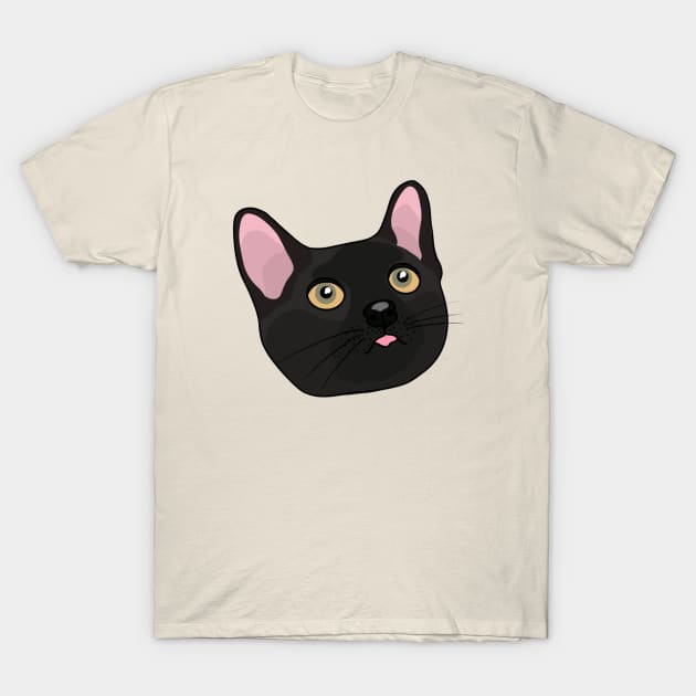 Black Cat T-Shirt by crankycranium